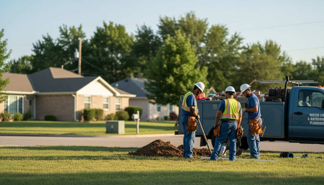 Residential water line and bathroom plumbing service in Brookside, NJ